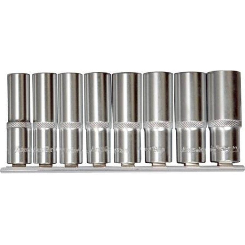 AuzGrip A75451 8 Piece SAE 12 Point 3/8 Square Drive Deep Socket Set