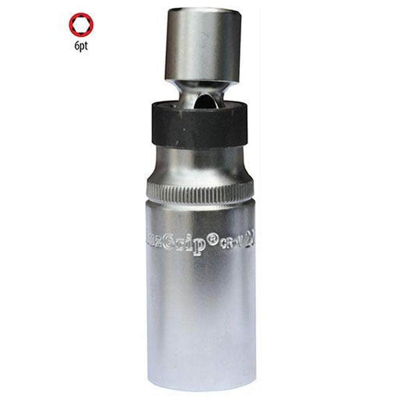 AuzGrip A75479 20.6mm 6 Point 3/8 Square Drive Swivel Magnetic Spark Plug Socket