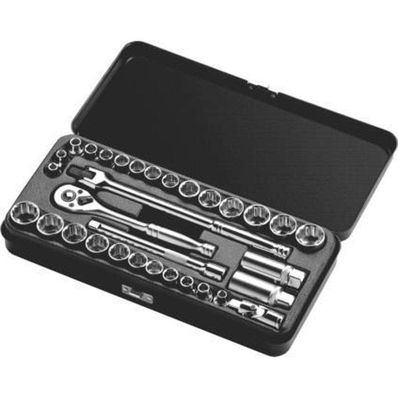 AuzGrip A75501 32 Piece Metric & SAE 12 Point 3/8 Square Drive Socket Set
