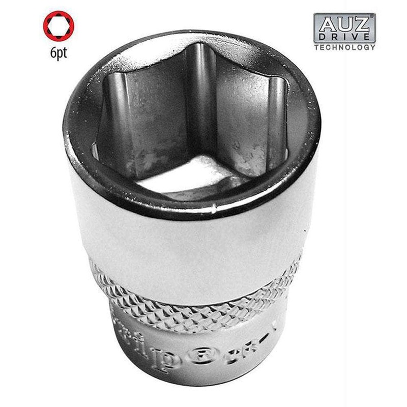 AuzGrip A75544 7/16 6 Point 3/8 Square Drive Chrome Socket