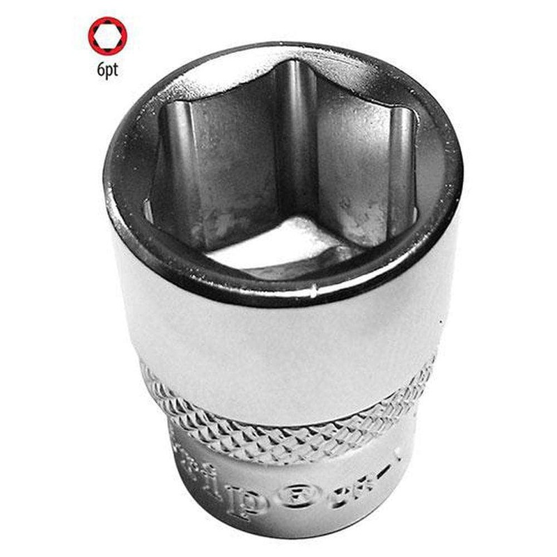 AuzGrip A75545 1/2 6 Point 3/8 Square Drive Chrome Socket