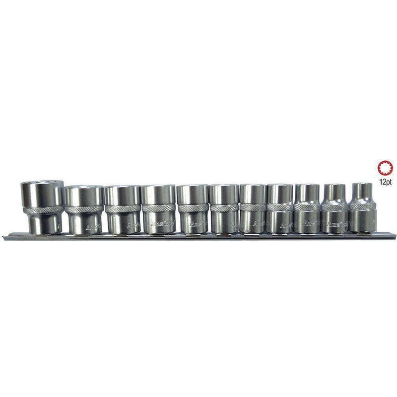 AuzGrip A76051 11 Piece SAE 12 Point 1/2 Square Drive Socket Set