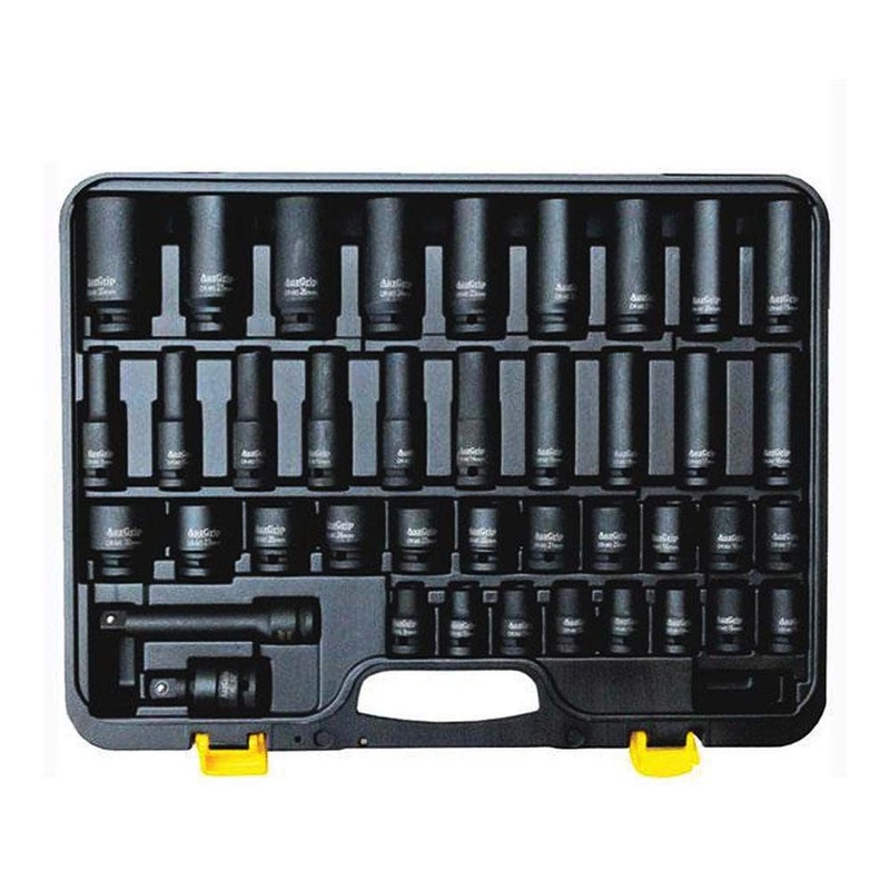 AuzGrip A84401 40 Piece Metric 12 Point 1/2 Square Drive Deep & Standard Impact Socket Set