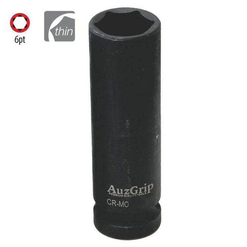 AuzGrip A84569 19mm 6 Point 1/2 Square Drive Thin Wall Deep Impact Socket