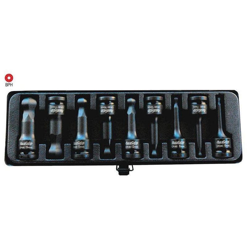 AuzGrip A84606 9 Piece SAE 1/2 Square Drive Ball End Hex Bit Impact Socket Set