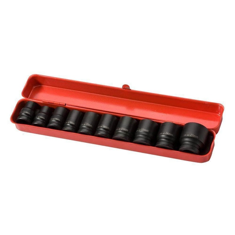 AuzGrip A84690 10 Piece Metric 6 Point 6 Point 1/2 Square Drive Impact Socket Set