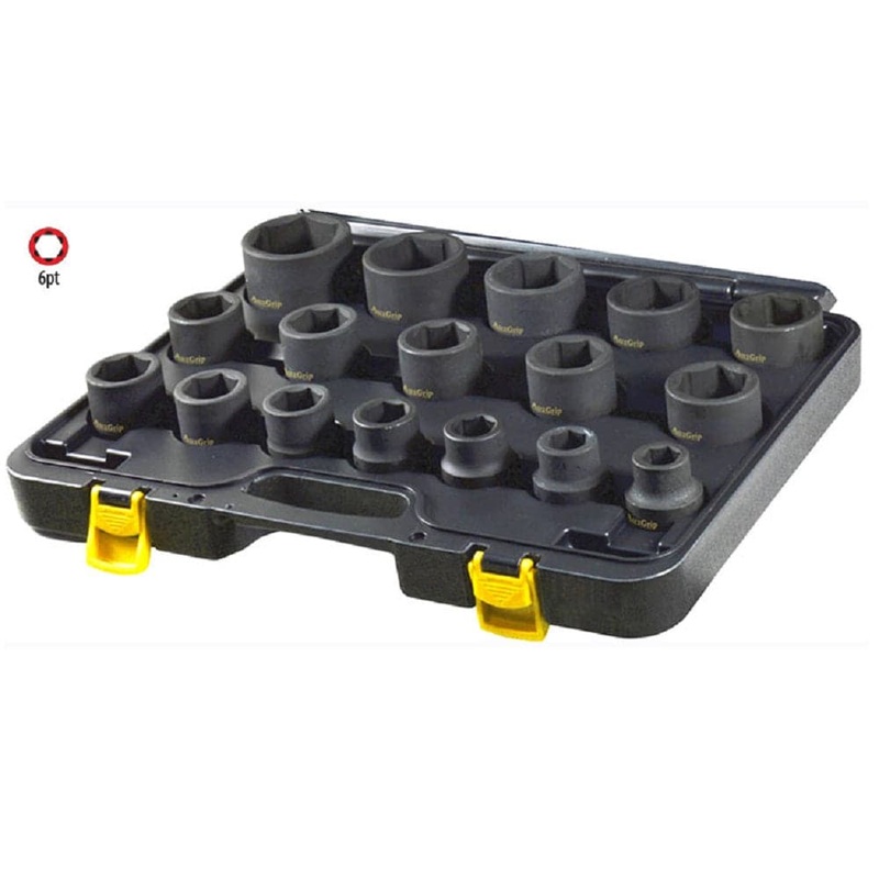 AuzGrip A86602 17 Piece Metric 6 Point 3/4 Square Drive Impact Socket Set