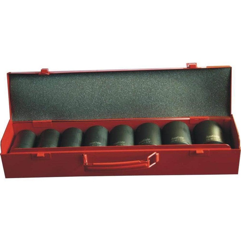 AuzGrip A86608 8 Piece SAE 6 Point 3/4 Square Drive Deep Impact Socket Set