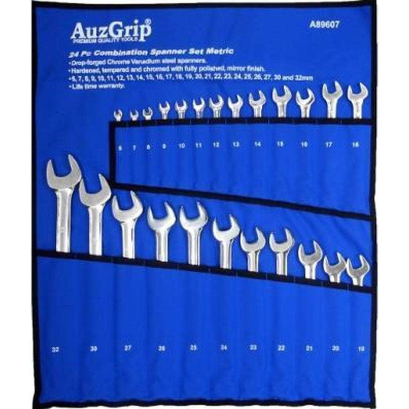 AuzGrip A89607 24 Piece Metric Combination Spanner Set