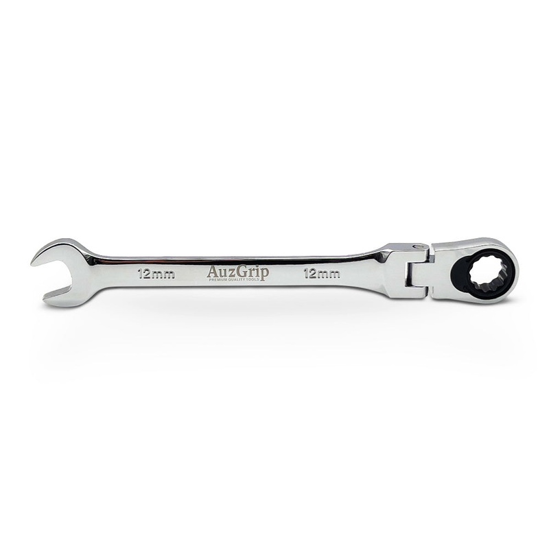 AuzGrip A89719 12mm Flexible Open End & Ring Combination Ratchet Spanner