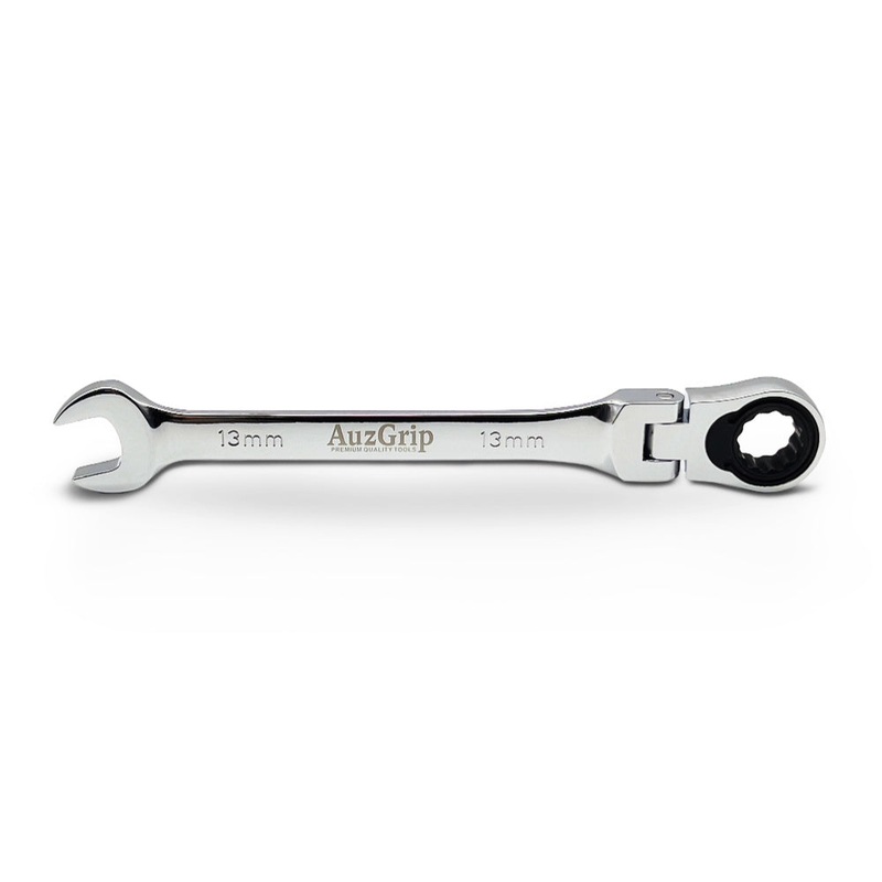 AuzGrip A89720 13mm Flexible Open End & Ring Combination Ratchet Spanner