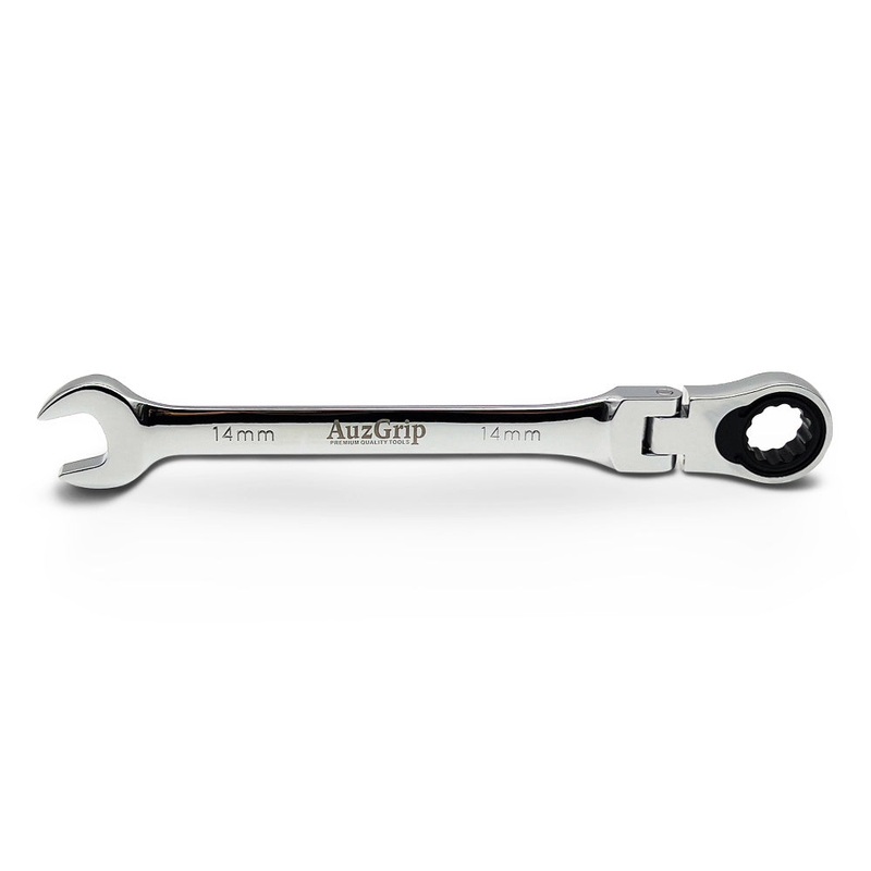 AuzGrip A89721 14mm Flexible Open End & Ring Combination Ratchet Spanner