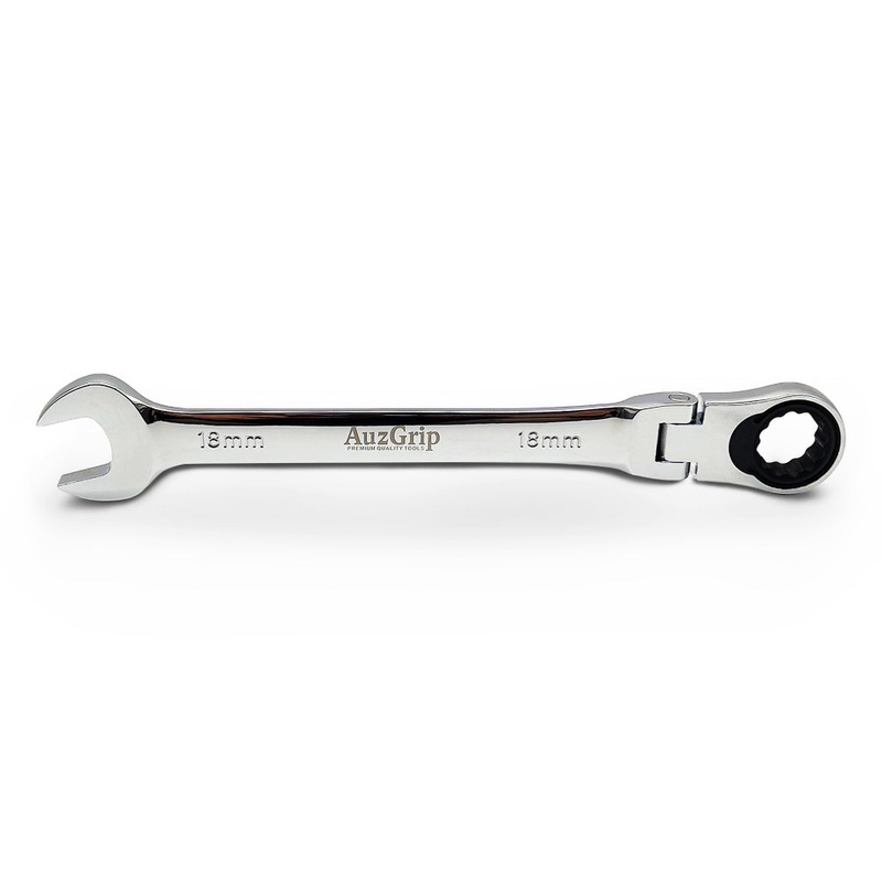 AuzGrip A89725 18mm Flexible Open End & Ring Combination Ratchet Spanner