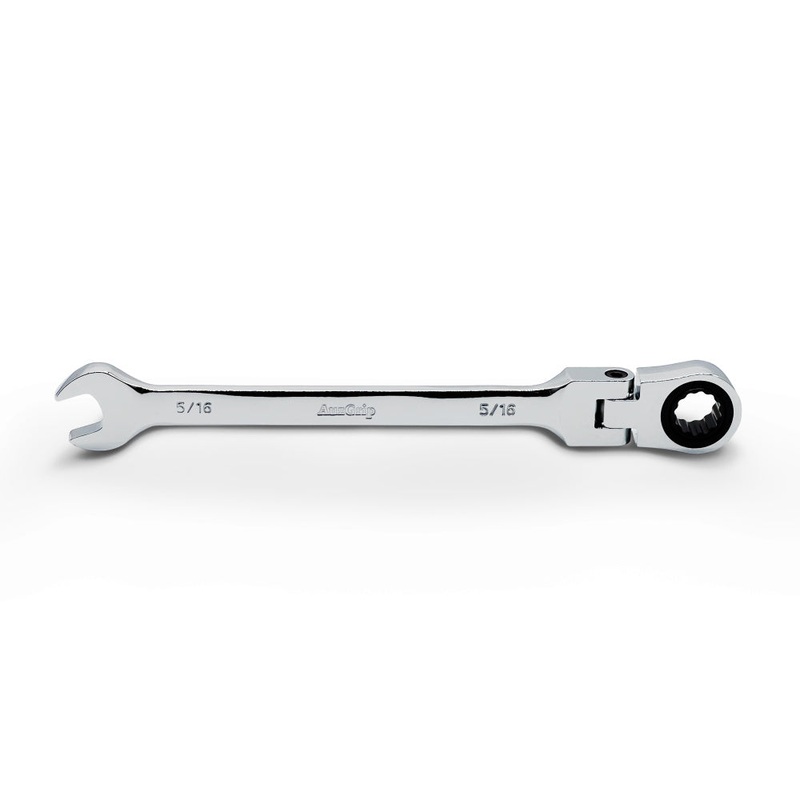AuzGrip A89740 5/16 Flexible Open End & Ring Combination Ratchet Spanner