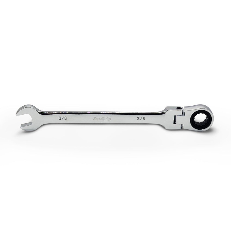 AuzGrip A89741 3/8 Flexible Open End & Ring Combination Ratchet Spanner