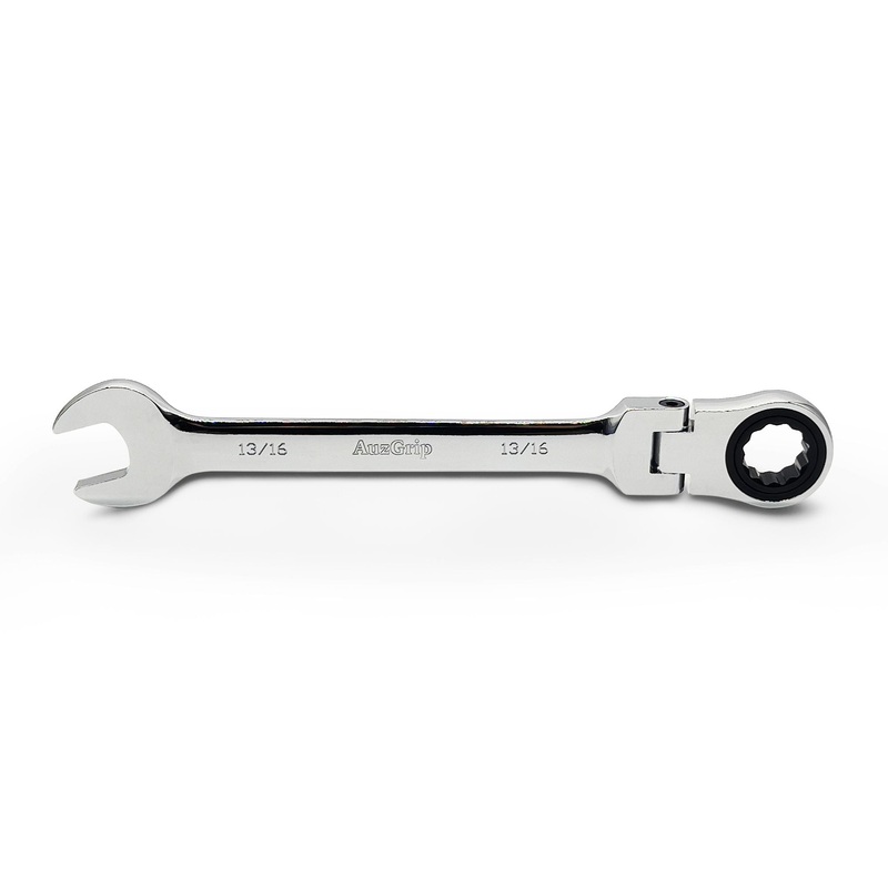 AuzGrip A89748 13/16 Flexible Open End & Ring Combination Ratchet Spanner