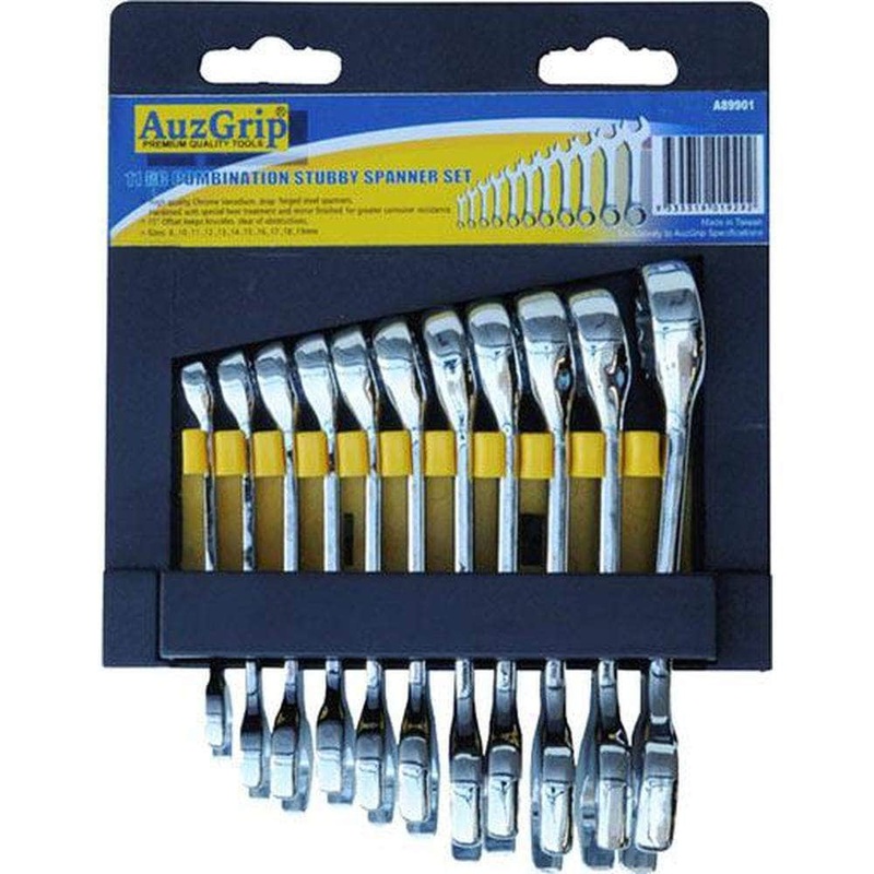 AuzGrip A89901 11 Piece Metric Stubby Combination Spanner Set