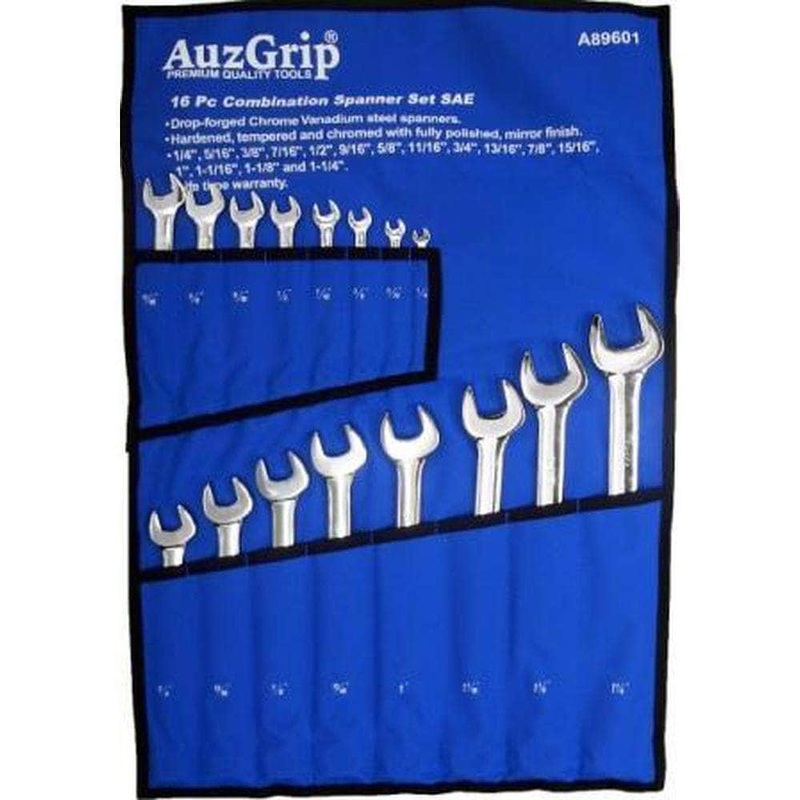 AuzGrip A89601 16 Piece SAE Combination Spanner Set