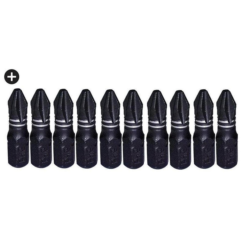 Insize INPH2251 10 Piece PH2 x 25mm Torsion Phillips Bit Set