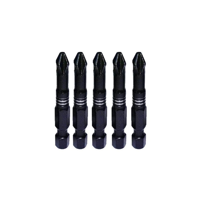Insize INPH2505 5 Piece PH2 x 50mm Torsion Phillips Bit Set