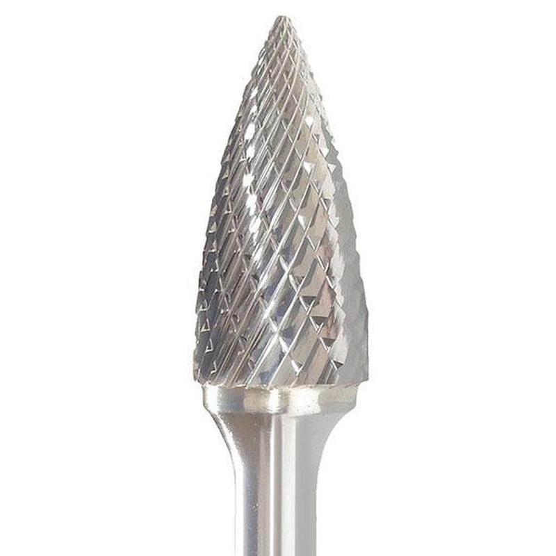 Insize INSG-3 10mm Tree Shaped Pointed End Double Cut Carbide Burr