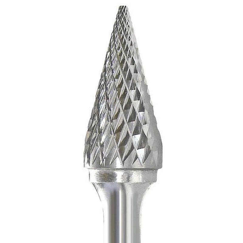 Insize INSM-3 10mm Pointed Cone Shaped Double Cut Carbide Burr