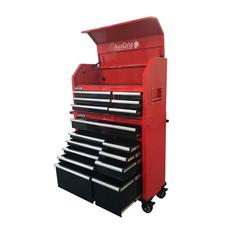 Auzgrip A01112 16 Drawer Professional Tool Chest & Roller Cabinet Kit