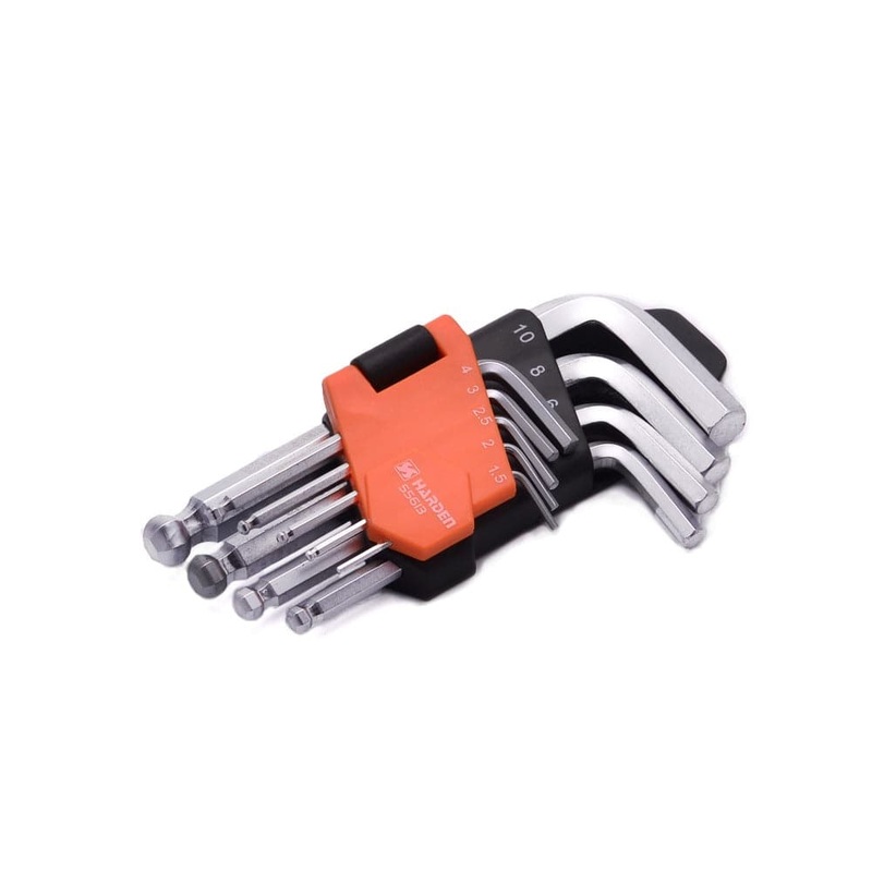 Harden 540603 9 Piece Metric Short Ball-End Hex Key Wrench Set
