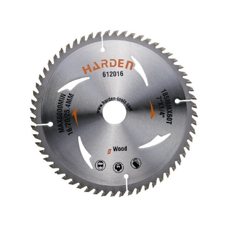 Harden 612016 185mm (7-1/4) 60T TCT Wood Circular Saw Blade