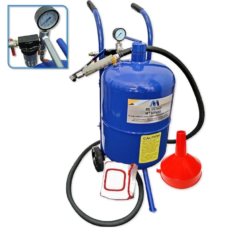 Metaltech MTSB10G 10 Gallon (38L) Deluxe Portable Sandblaster Kit