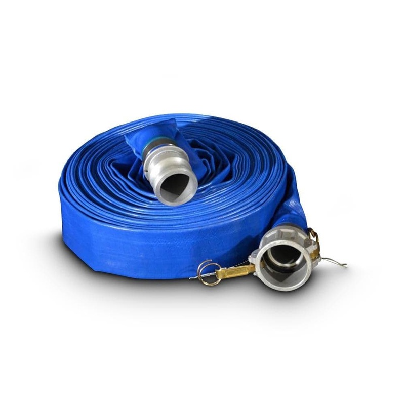 Raptor RLFH5020BKIT 50mm x 20m Blue Lay Flat PVC Water Pump Hose with Fittings