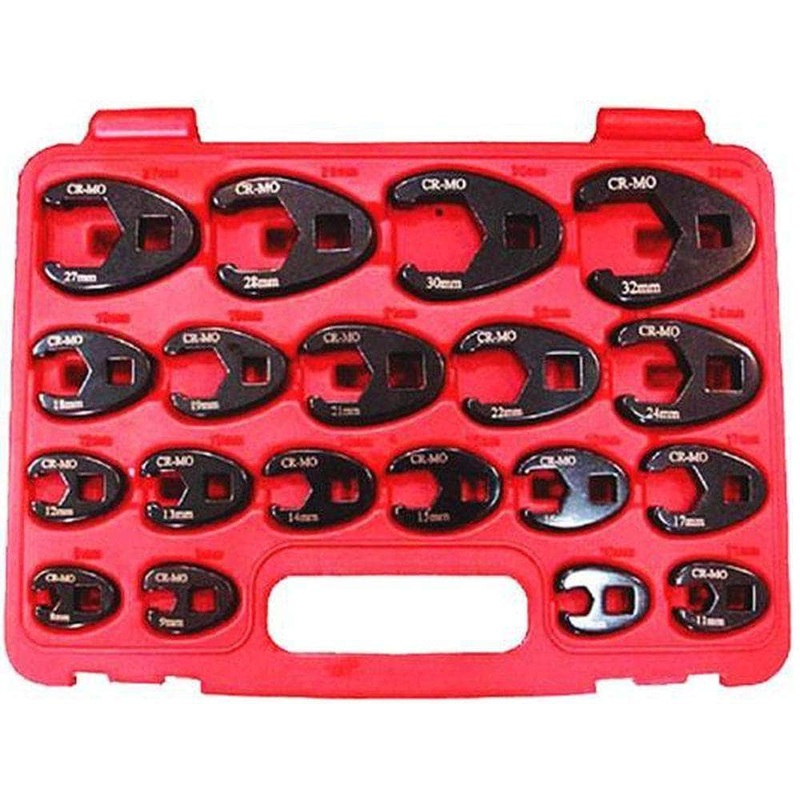 AuzGrip A84801 19 Piece 3/8” & 1/2” Square Drive Crowfoot Impact Wrench Set