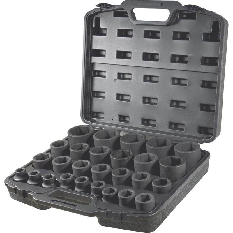 AuzGrip A86604 27 Piece Metric 6 Point 3/4 Square Drive Impact Socket Set