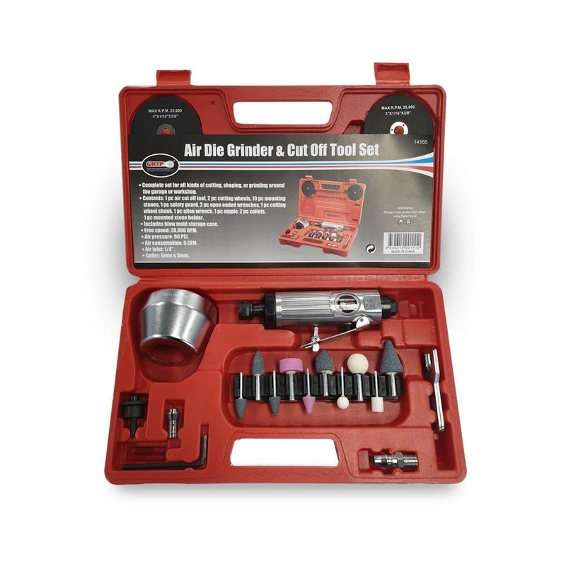 Grip 14165 Air Die Grinder & Cut Off Tool Set