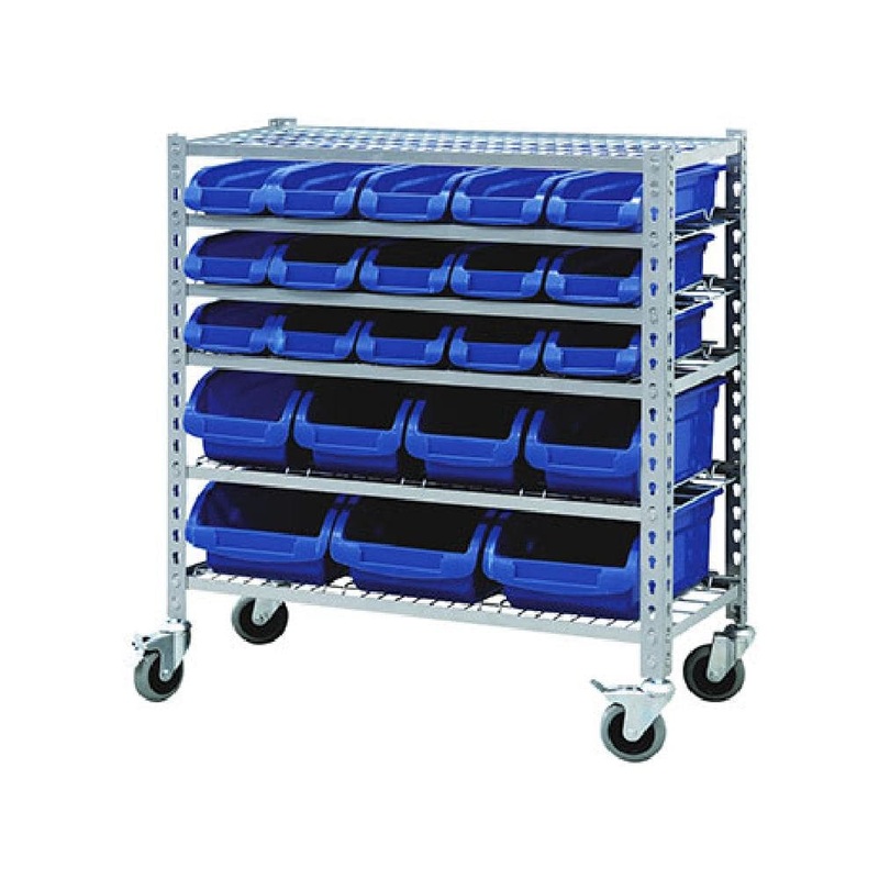 Grip 29391 22 Bins Mobile Storage Bin Rack