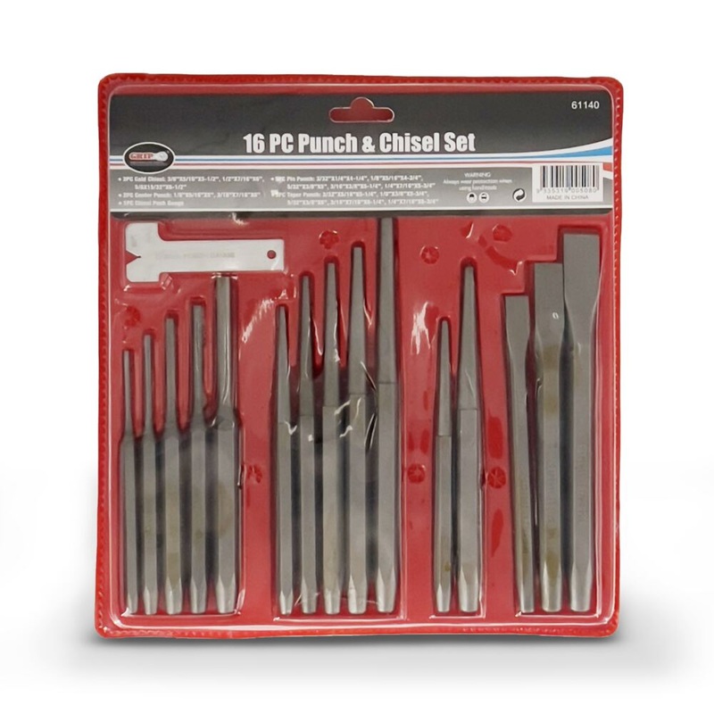 Grip 61140 16 Piece Mechanics Punch & Chisel Set