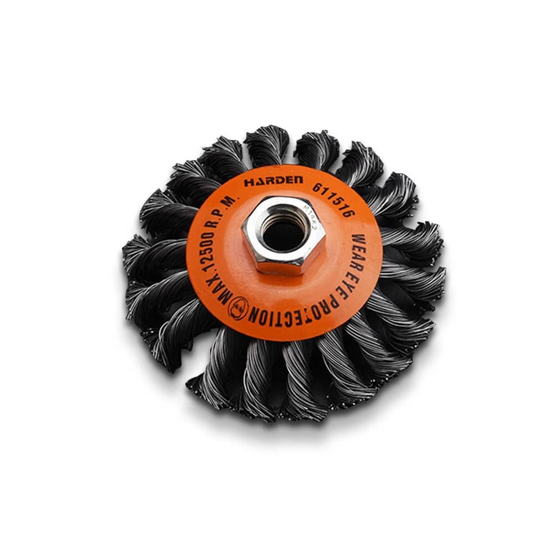 Harden 611516 125mm (14×2) Cup Twist Wire Bevel Brush