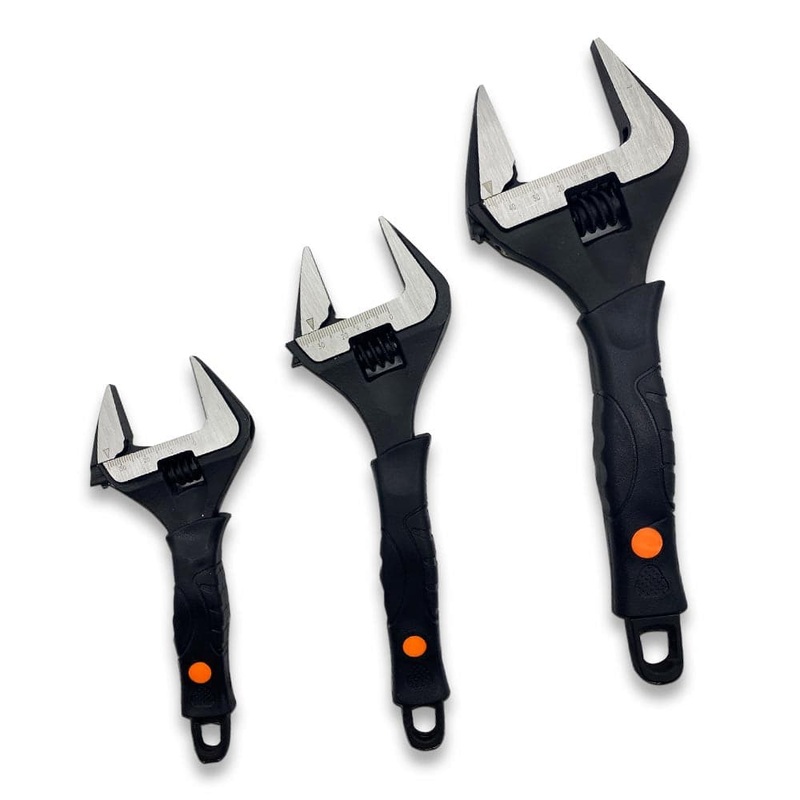 Pittsburgh PAW1068 3 Piece Wide Jaw Adjustable Wrench Set