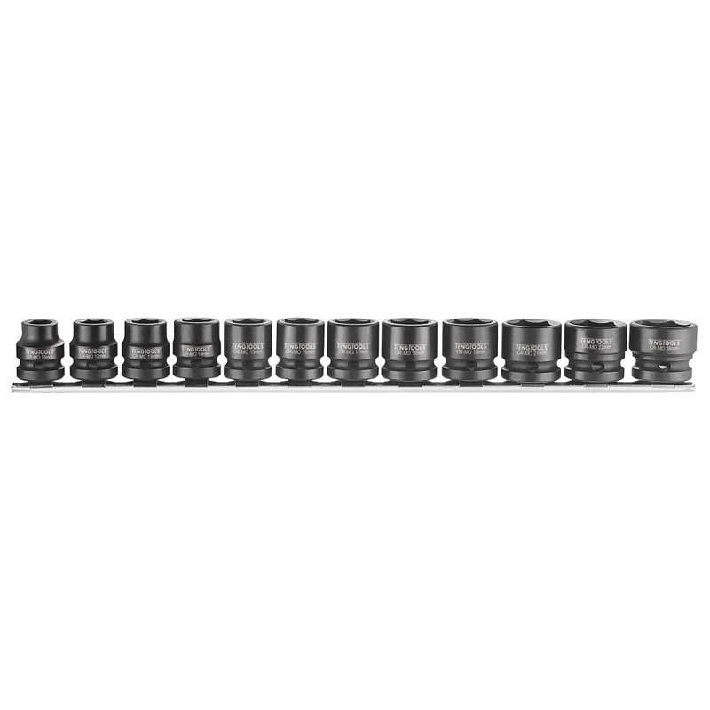 Teng Tools 12 Piece 1/2 Drive Stubby Impact Socket Set – 9207S12