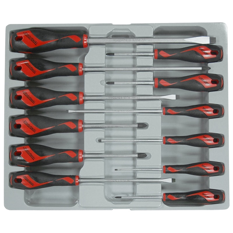 Teng Tools 12 Piece Flat Regular, PH & PZ Type Screwdriver Set – MD912N