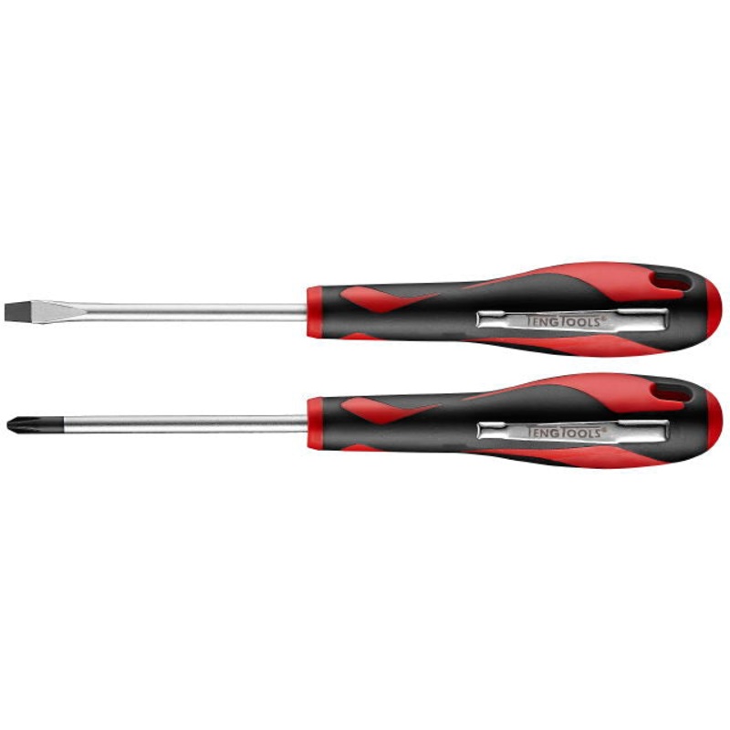 Teng Tools 2 Piece Flat & PH Type Screwdriver Set With Pocket Clips – MDMC702N