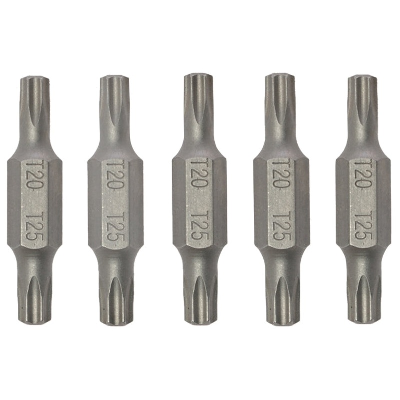 Teng Tools TX20 X TX25 Double Ended Bit – 32MM Long – 1/4 Hex Drive (Pack Qty: 5) – TXX32202505