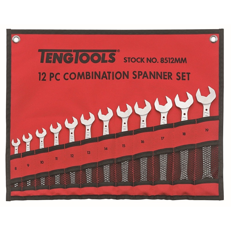 Teng Tools 12 Piece Metric Anti Slip Combination Spanner Set – 8512MM