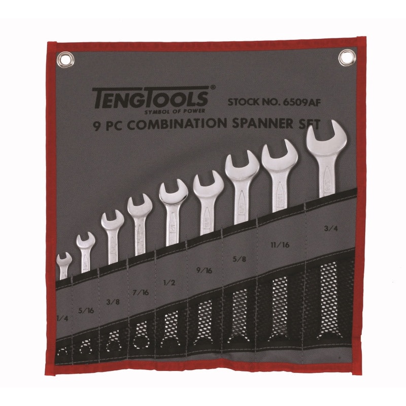 Teng Tools 9 Piece AF Combination Spanner Set – 6509AF