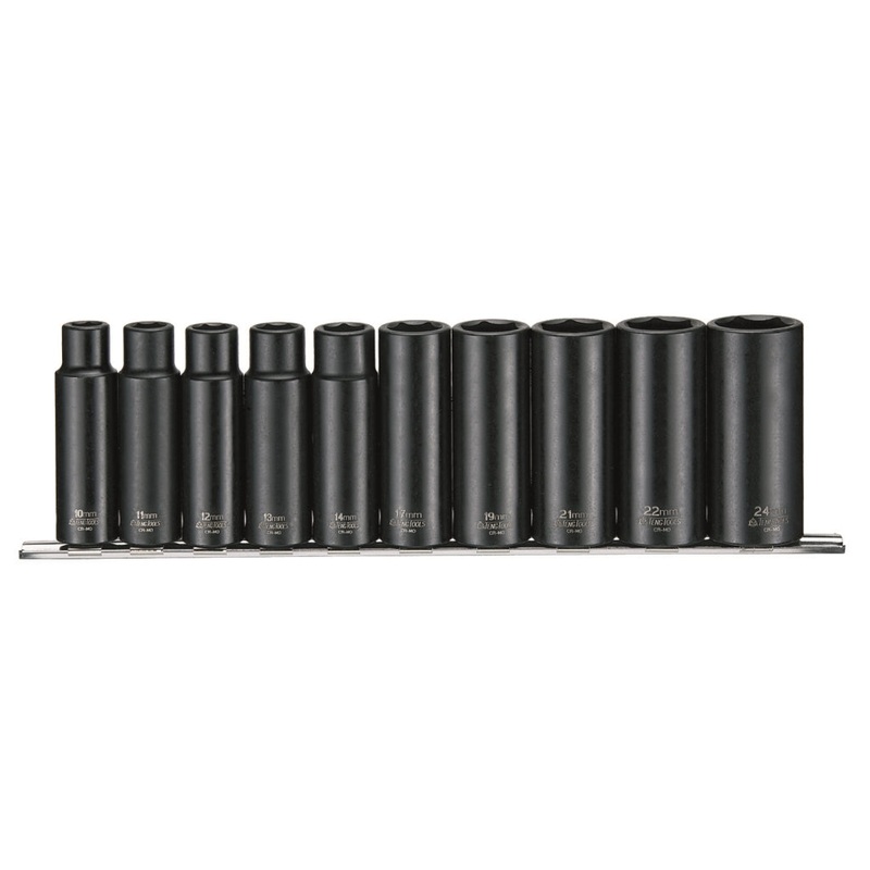 Teng Tools 10 Piece 1/2 Drive 6 Point Deep Metric Impact Socket Set – 9126