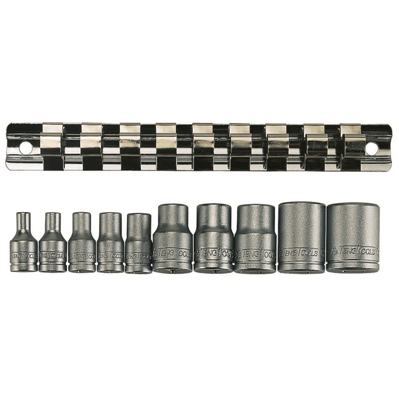 Teng Tools 10 Piece 1/4 & 3/8 Drive TX-E Socket Clip Rail – M3814