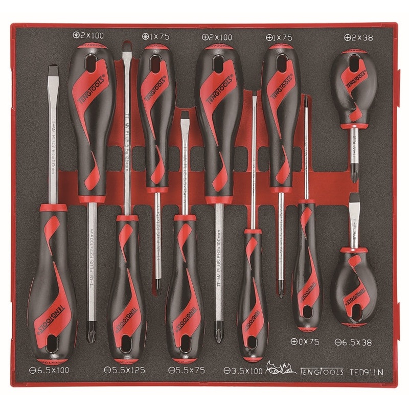 Teng Tools 11 Piece EVA Flat/PH/PZ Screwdriver Set – TED911N