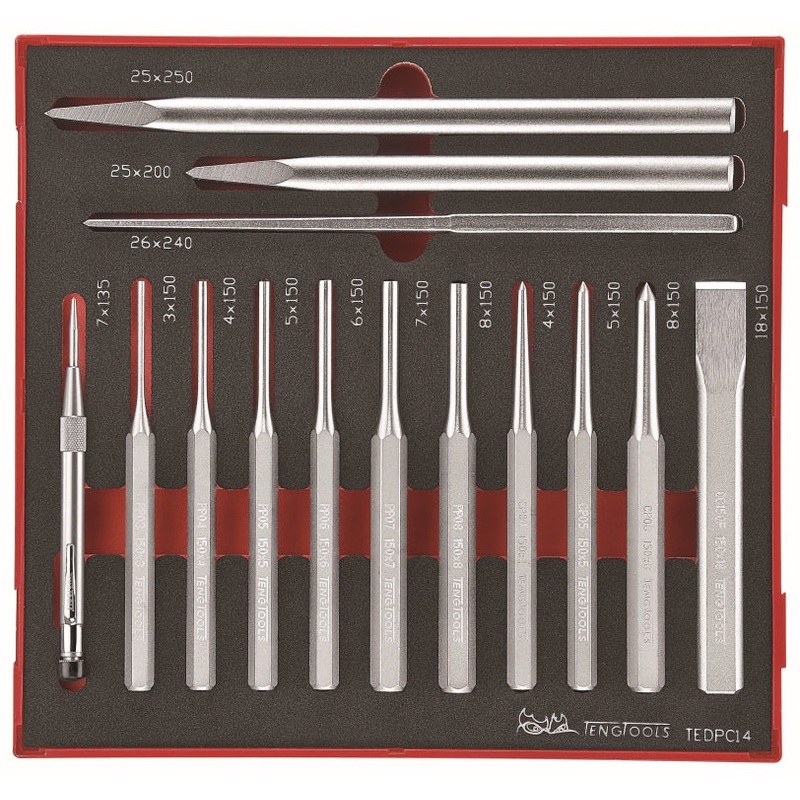 Teng Tools 14 Piece EVA Punch & Chisel Set – TEDPC14