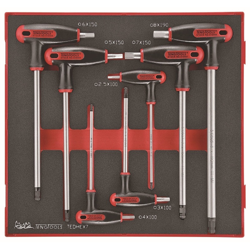 Teng Tools 7 Piece EVA T Handle Hex Key Set – TEDHEX7