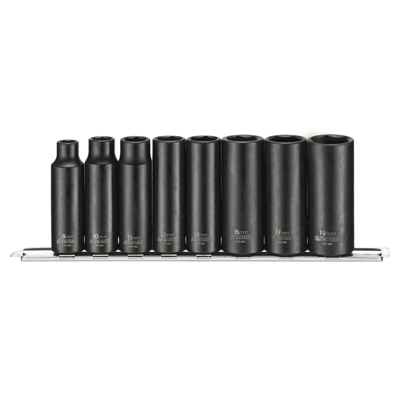 Teng Tools 8 Piece 3/8 Drive 6 Point Deep Metric Impact Socket Set – 9386